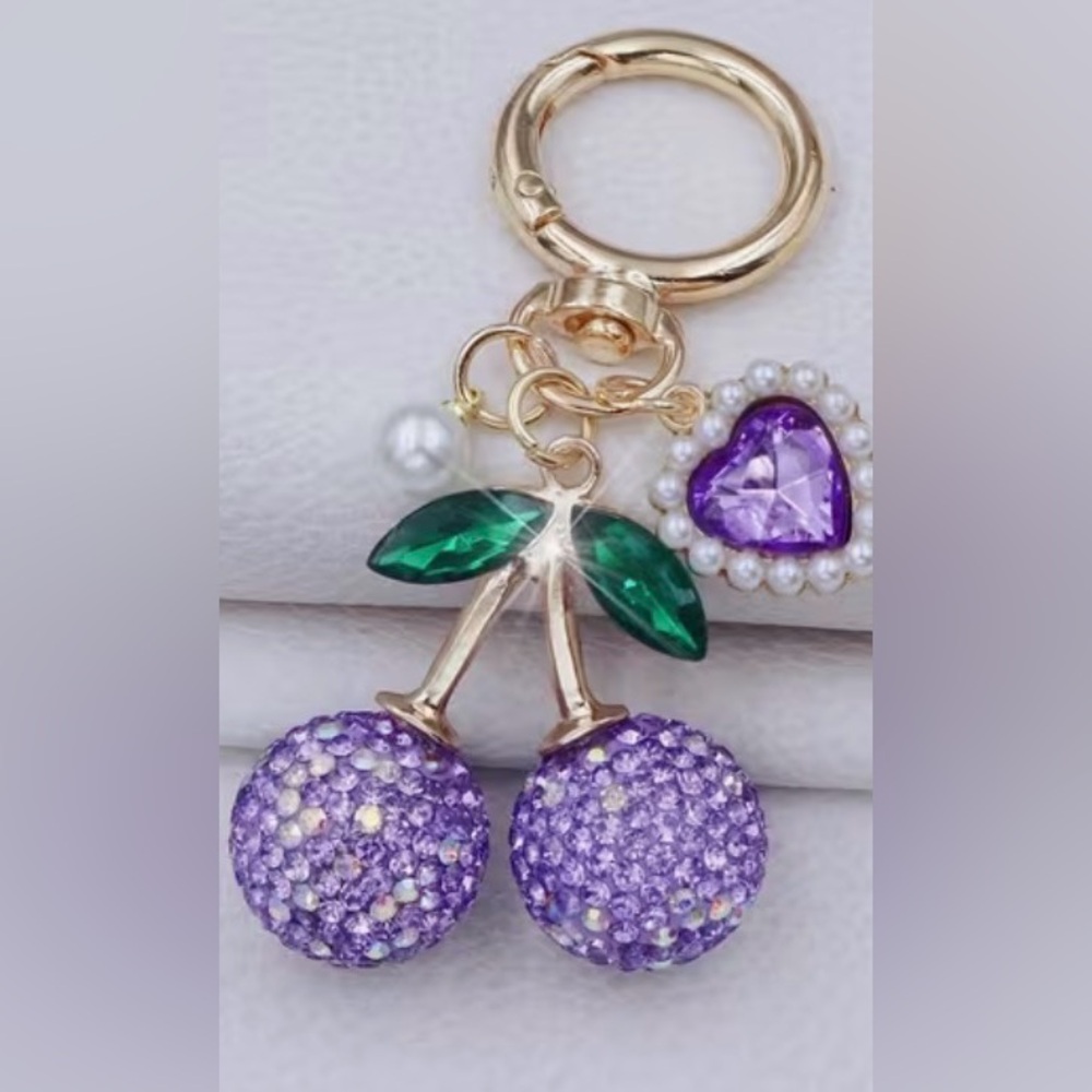 Gold Cherry Keychain you pick your color new with tags - Picture 4 of 4